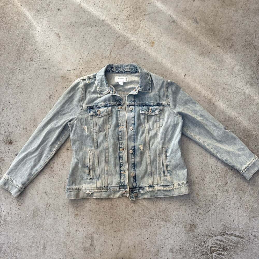 Old Navy Light Wash Distressed Denim Trucker Jacket